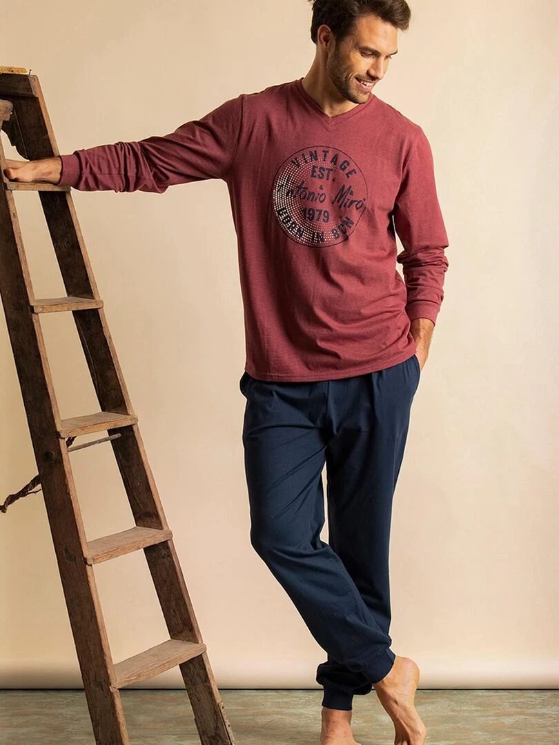 Pyjama pantalon et haut Stamp Antonio Miro   Bordeaux