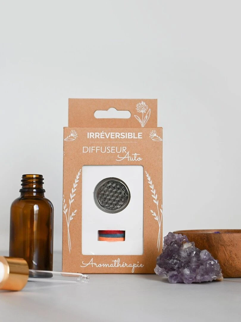 Bijou diffuseur   Aromathérapie Voiture : Élégance et Voyage Sensoriel   Fleur de vie   Gris