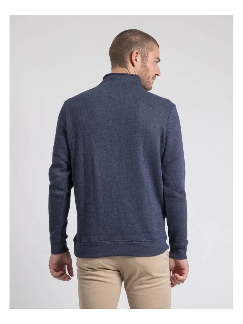 Sweat col montant zippé WOMPOU Bleu marine