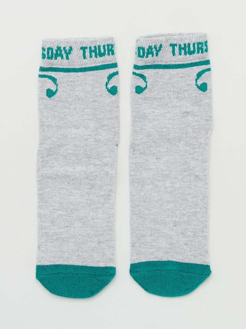 Lot 5 paires de chaussettes 'semainier'   Gris/couleur