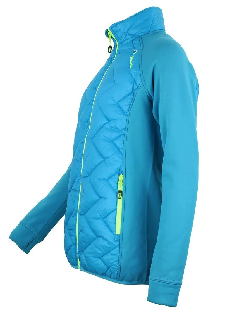Blouson polarshell bimatière femme ACER   Bleu turquoise