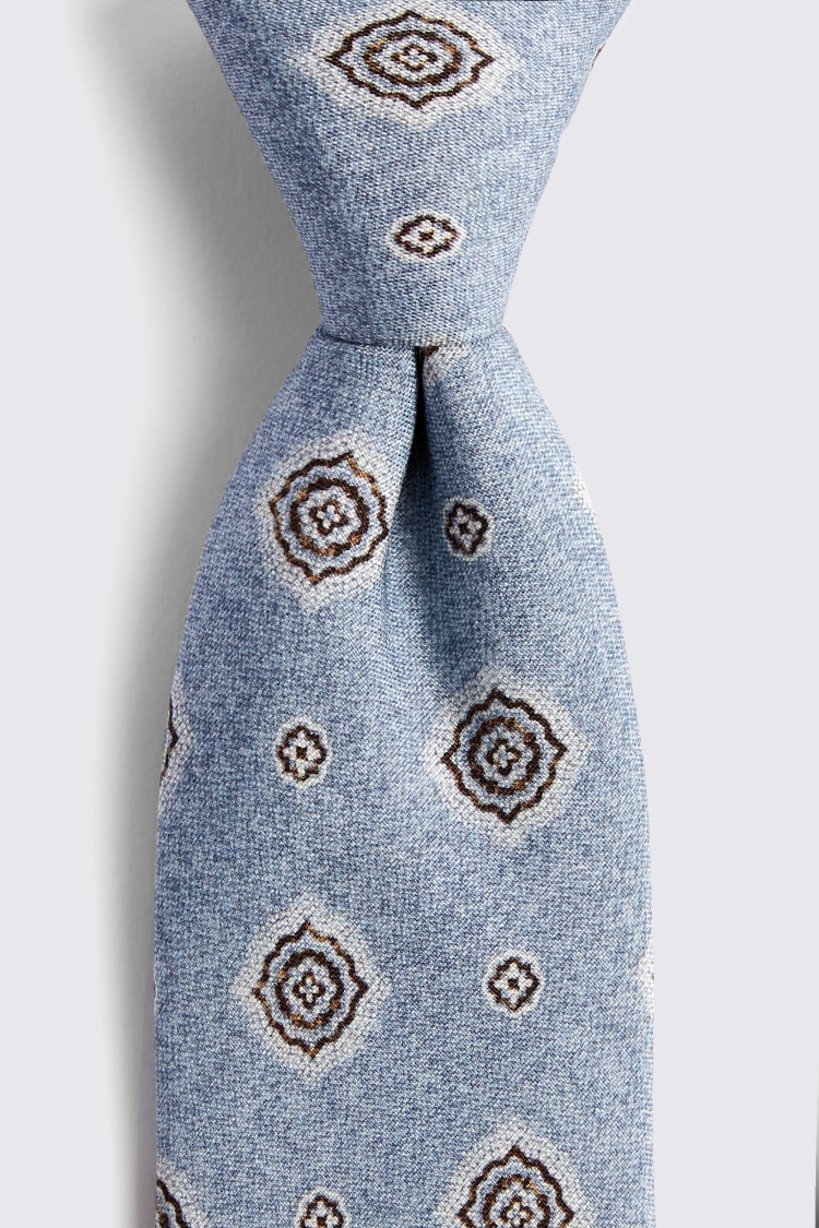 Bottinelli Sky Silk Medallion Tie Buy Online at Moss