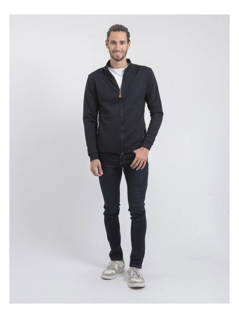 Gilet zippé col montant WITS   Bleu marine