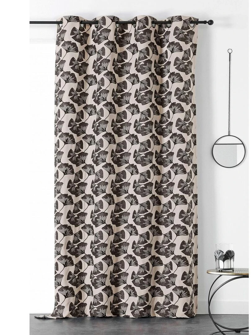 Rideau jacquard Biloba Gris clair