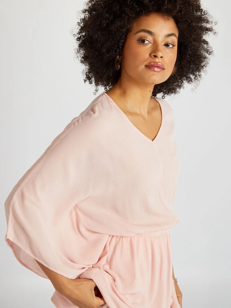 Blouse avec manches papillon   Rose