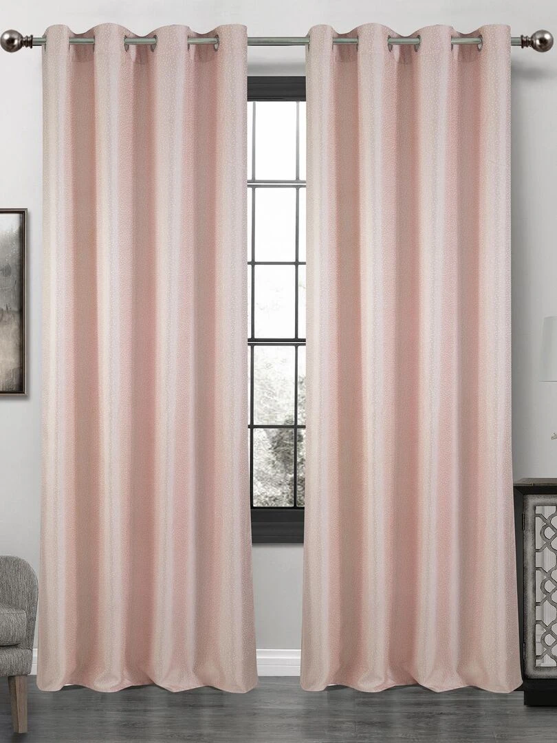 Paire de rideaux obscurcissant à point blanc Rose clair