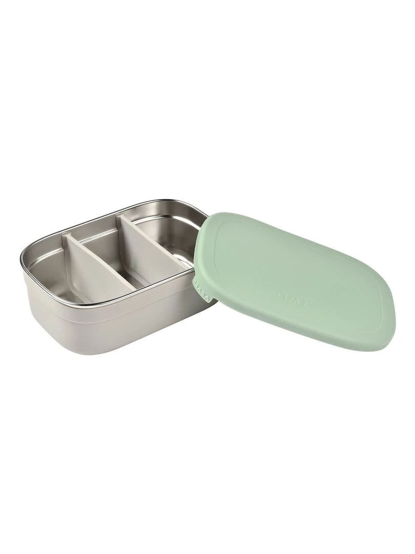 Boîte repas en inox gris velours/vert sauge   Vert d'eau