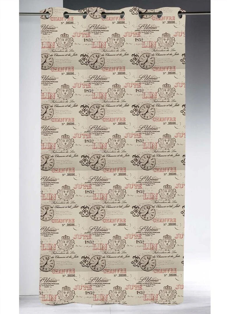 Rideau obscurcissant impression "usine" Beige