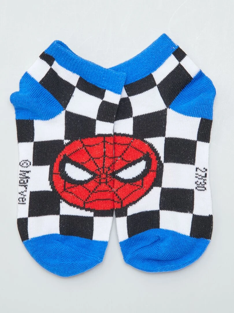Lot de 3 chaussettes invisibles 'Spiderman'   Bleu/blanc