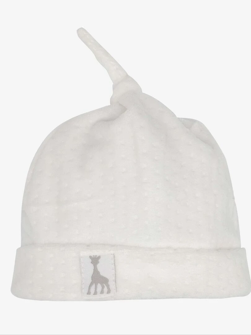 Bonnet naissance velours Bleu