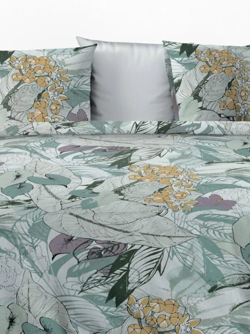 Housse de couette  Zelia + taie(s) coton bio 57 fils   Vert