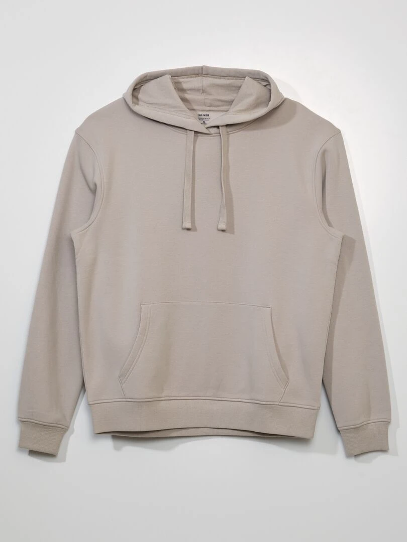 Sweat en molleton à capuche beige