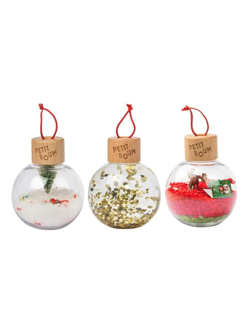 Lot de 3 boules de Noël sensorielles Christmas Rouge