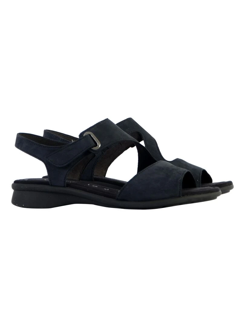 Sandale Plate Cuir Gabor Soft Nubuck   Bleu