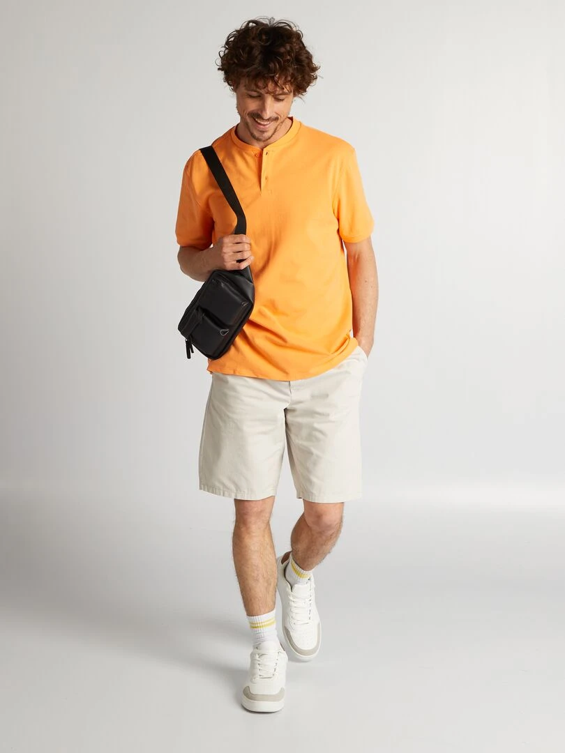 Polo en piqué de coton uni Orange