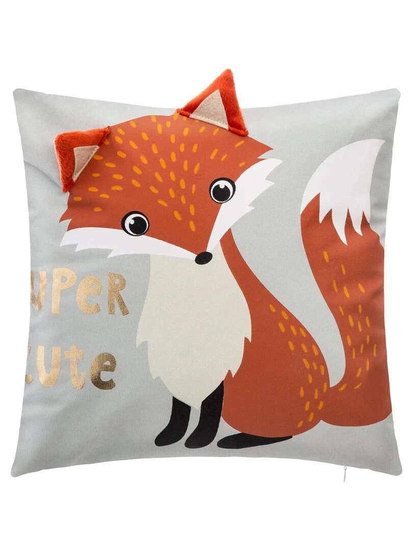 Coussin renard déhoussable Beige coquille