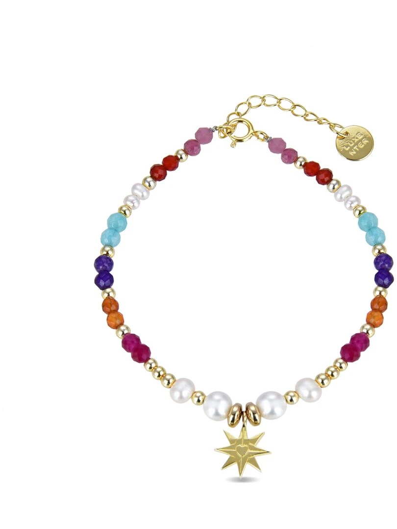 Bracelet  shasha en argent 925 et cristal multicolore plaqué or jaune 18 K   Multicolore