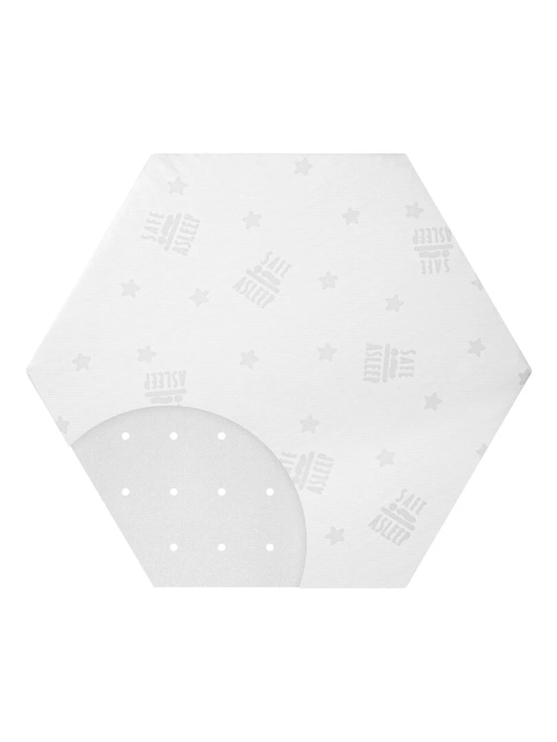 ROBA Matelas pour Parc Bébé Hexagonal Housse Amovible "Safe Asleep®" Air Blanc