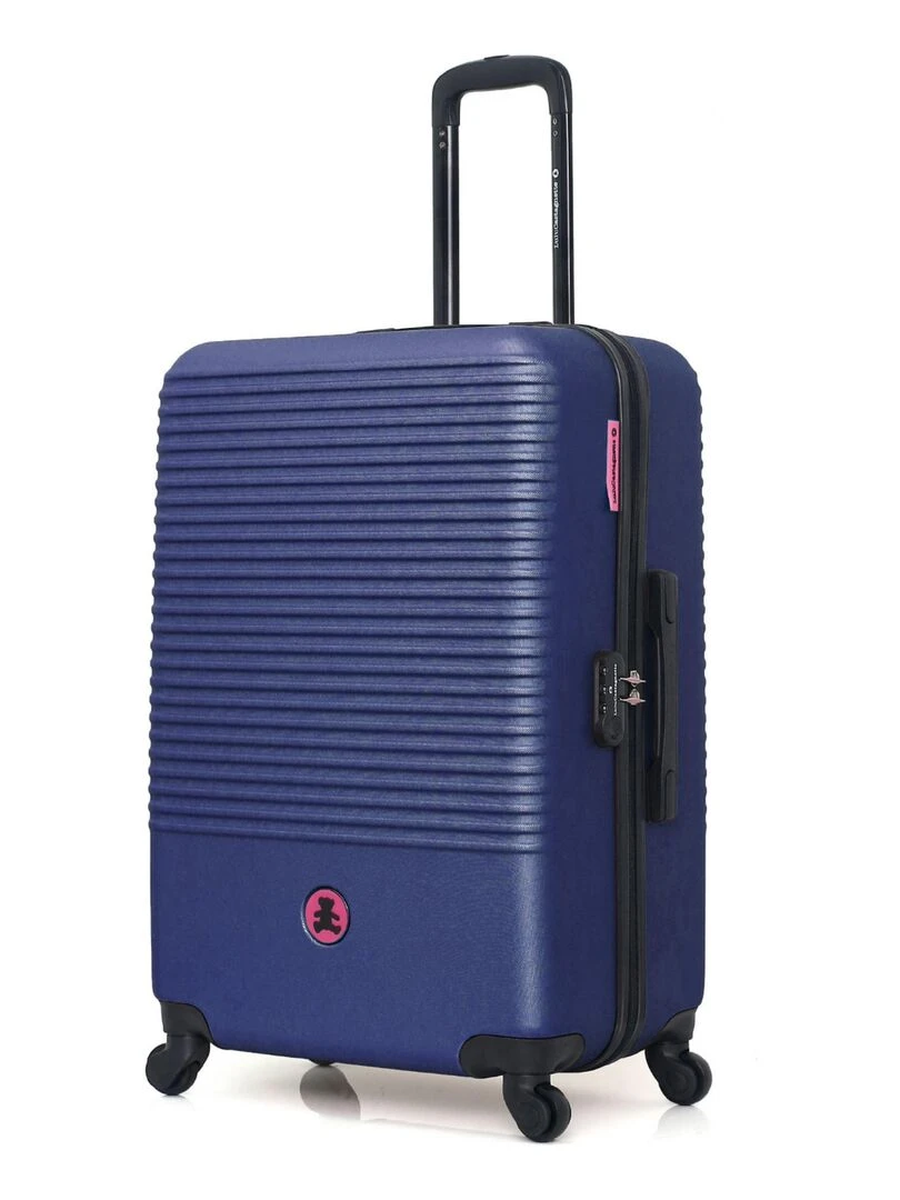 LULU CASTAGNETTE VALISE GRAND FORMAT RIGIDE 75CM BAND A Bleu marine