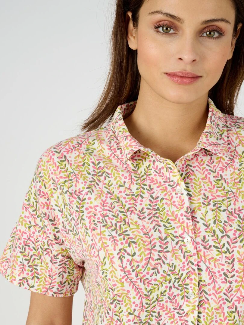 Chemisier maille imprimé Climatyl Damart Rose