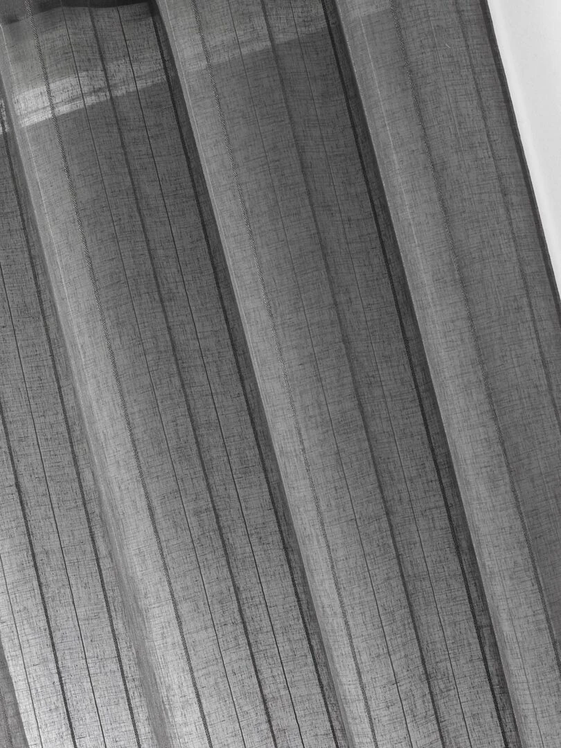 Voilage étamine unie à rayures verticales Taupe
