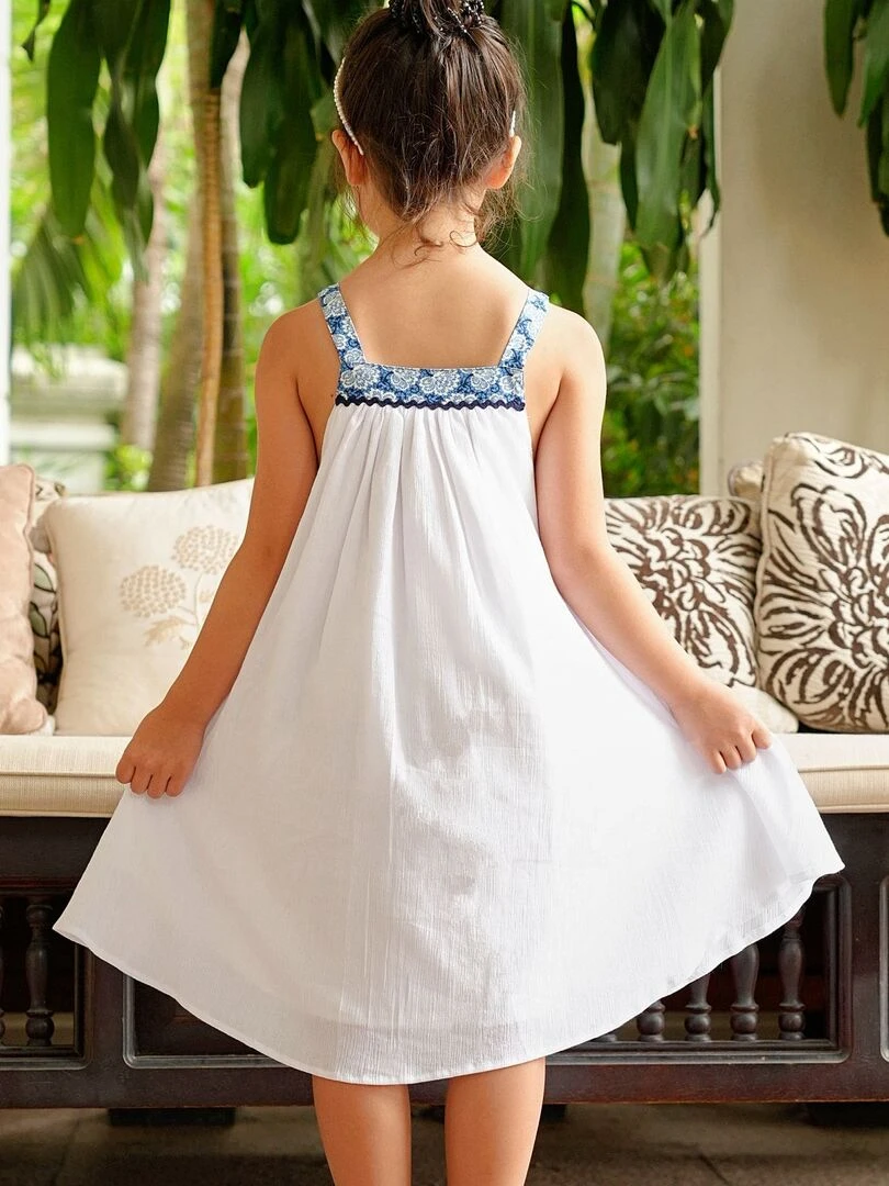 Robe cérémonie fleurs EMMA 'LA FAUTE A VOLTAIRE' Blanc