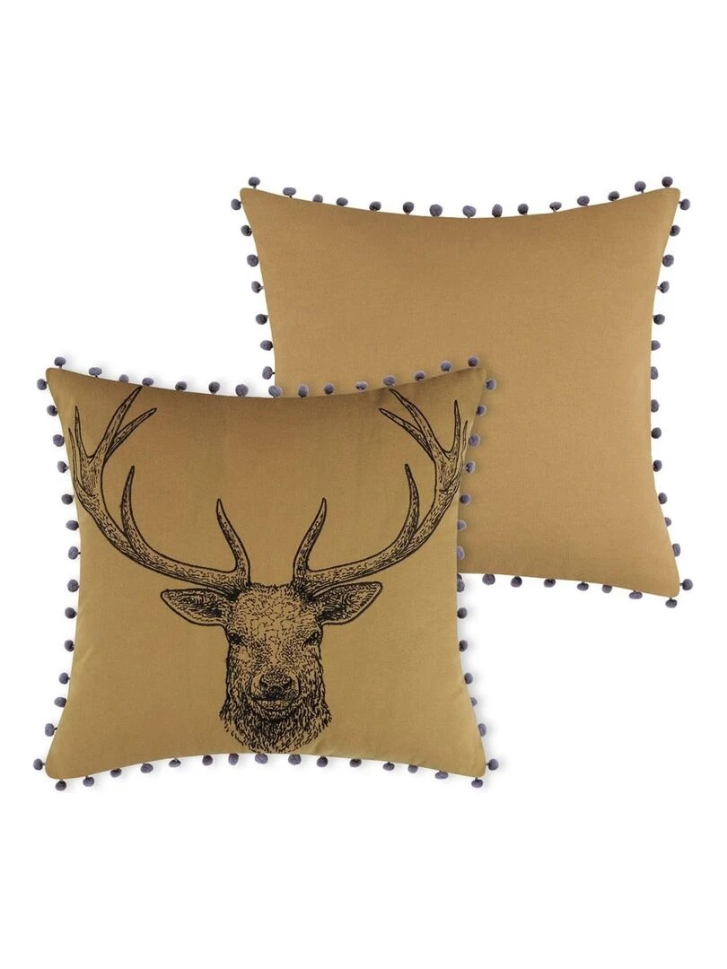 Coussin 40x40 cm Goldy camel coton Marron