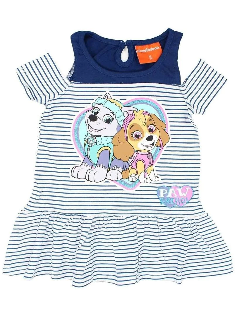 La Pat' Patrouille Robe fille imprimé La Pat' Patrouille en coton Bleu marine