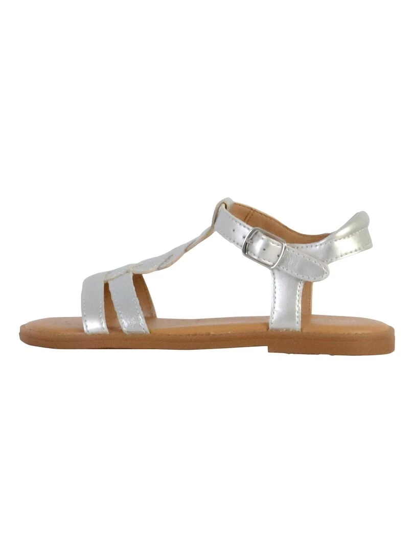 Sandales Cuir Enfant Geox Karly Gris