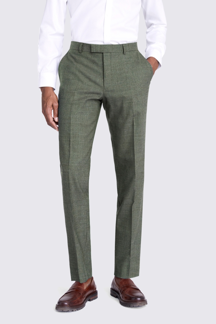 Italian Slim Fit Navy Hopsack Trousers   Buy Online at Moss