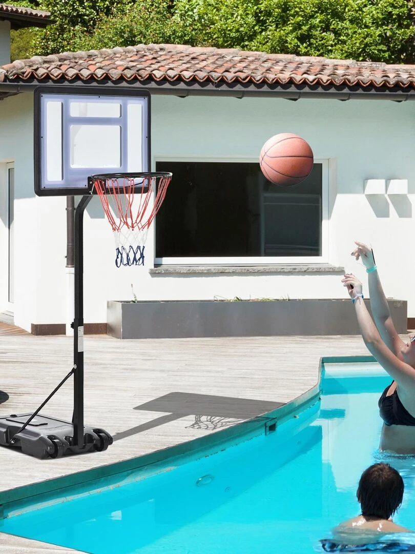 Panier de Basket Ball sur pied hauteur réglable panier 1 1   1 3 m noir blanc   Noir