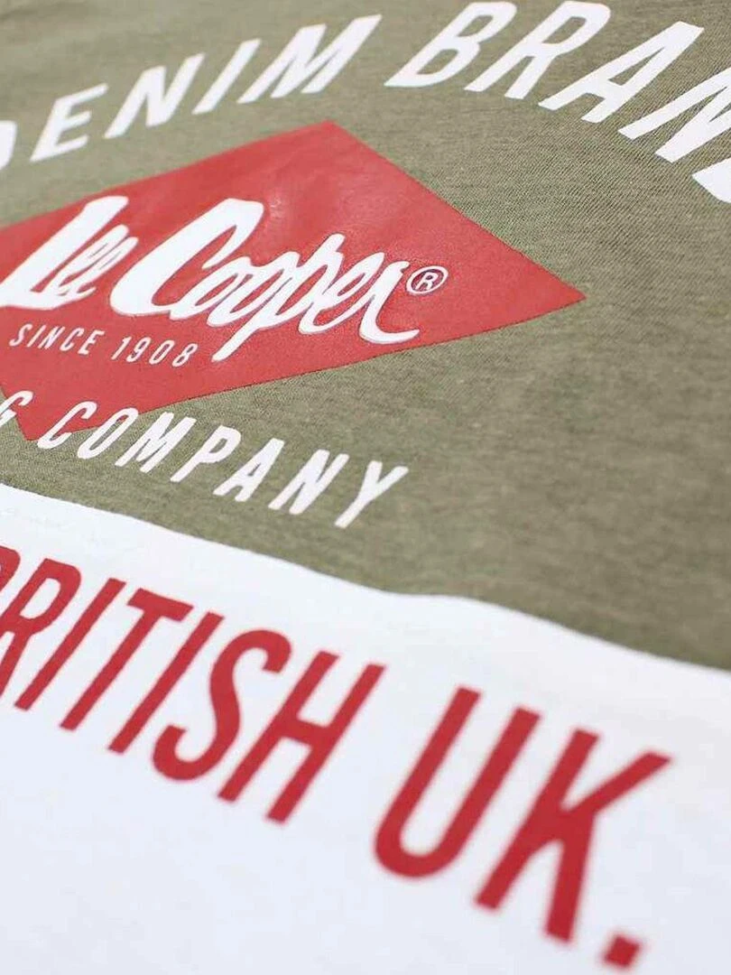 Lee Cooper   Ensemble ​​T shirt bermuda garçon Imprimé Logo   Kaki