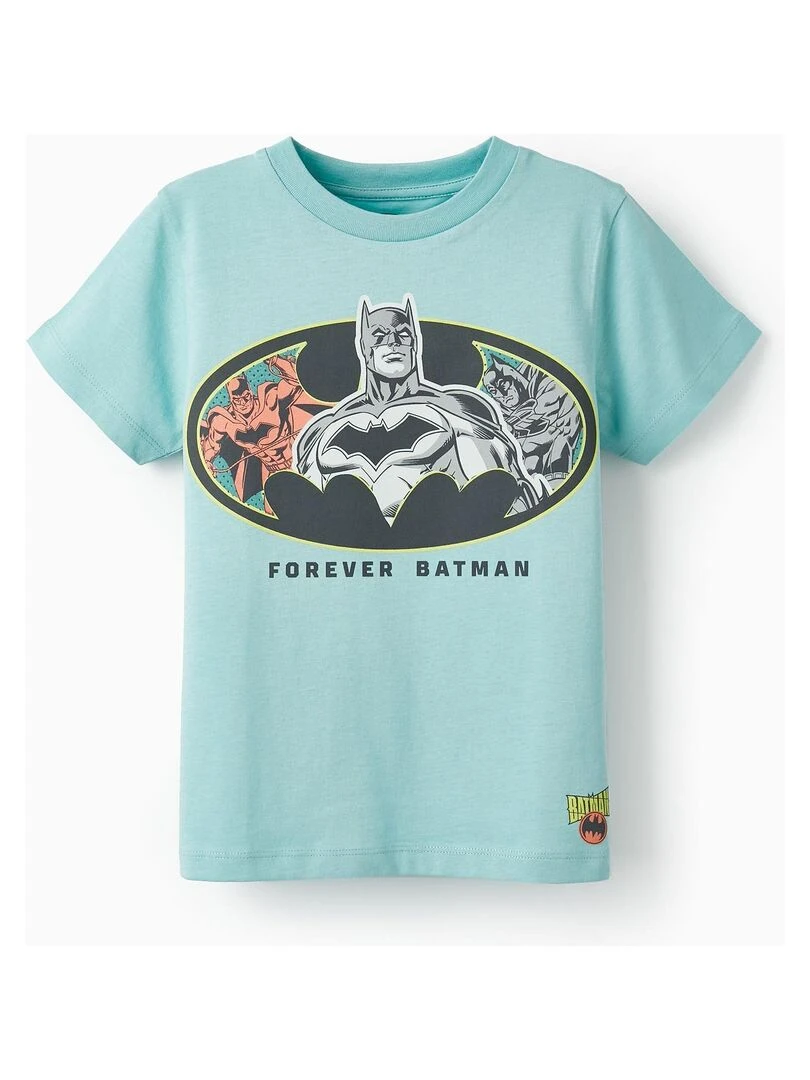T shirt en coton pour garçon 'Batman' manches courtes Bleu