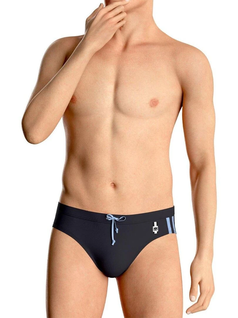 Slip de bain Postillo logo imprimé Noir