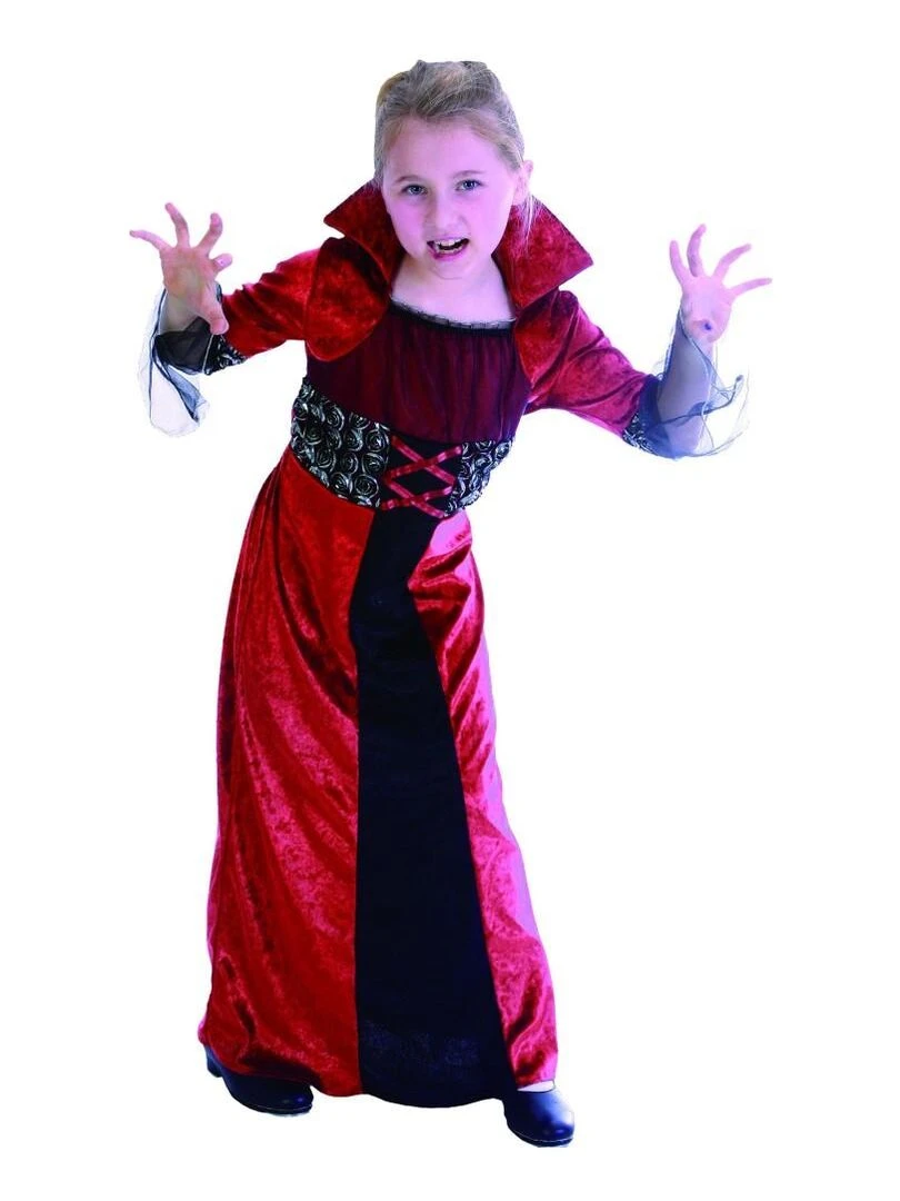 Déguisement Vampire rouge Halloween fille enfant Rouge
