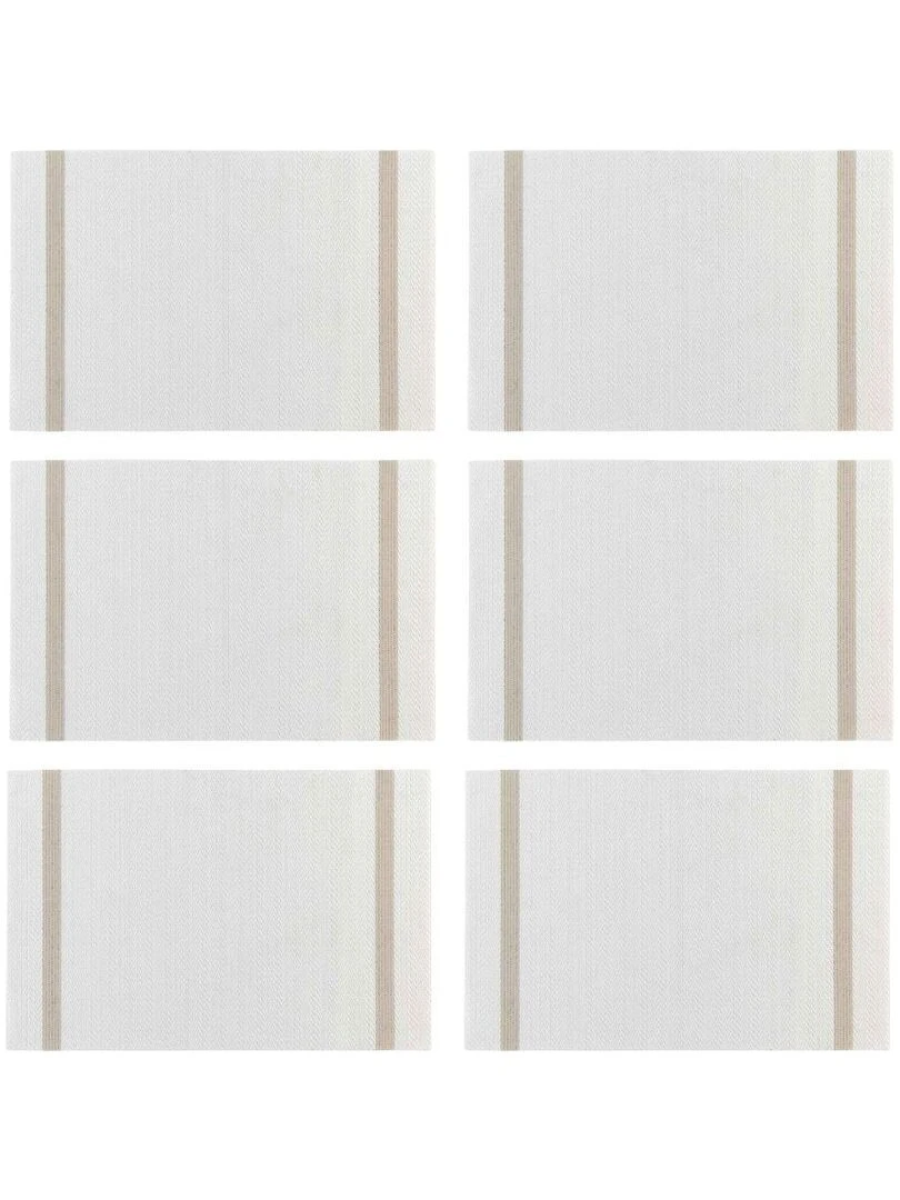 Lot de 6 sets de table Goldira blanc Blanc