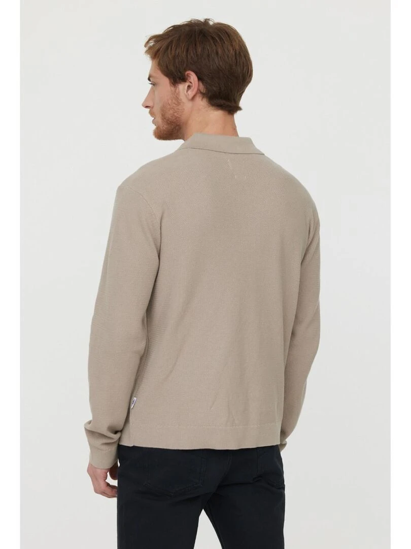 Lee Cooper   T Shirt manches longues coton regular BINO   Taupe