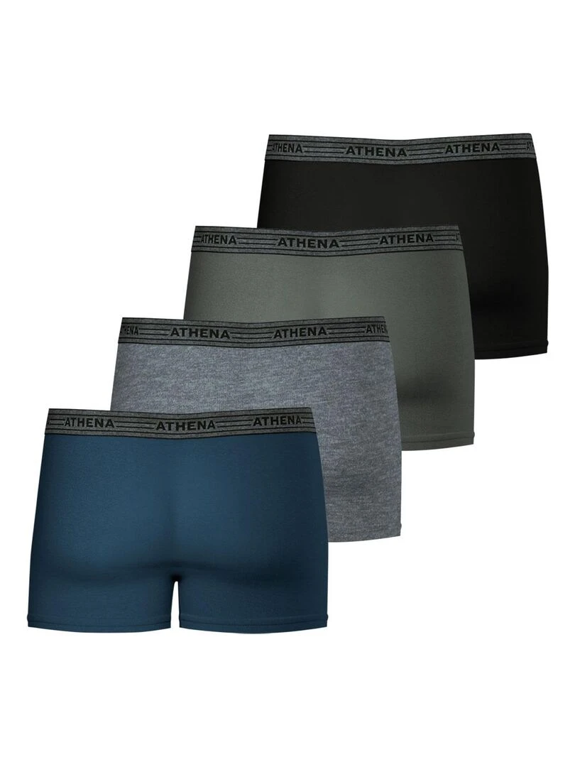 Lot de 4 boxers homme Ecopack   Bleu Kaki Gris