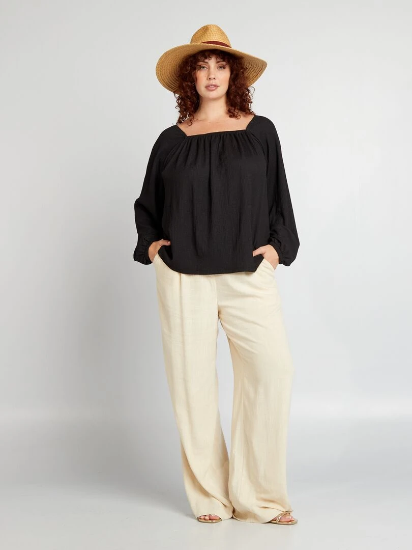 Blouse en maille crêpe noir