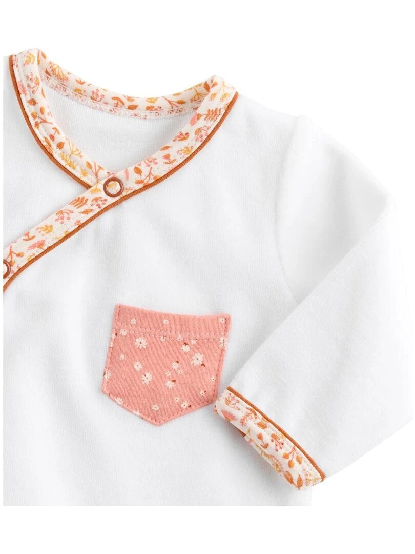 Pyjama bébé en coton SAUTHON Blanc Orange