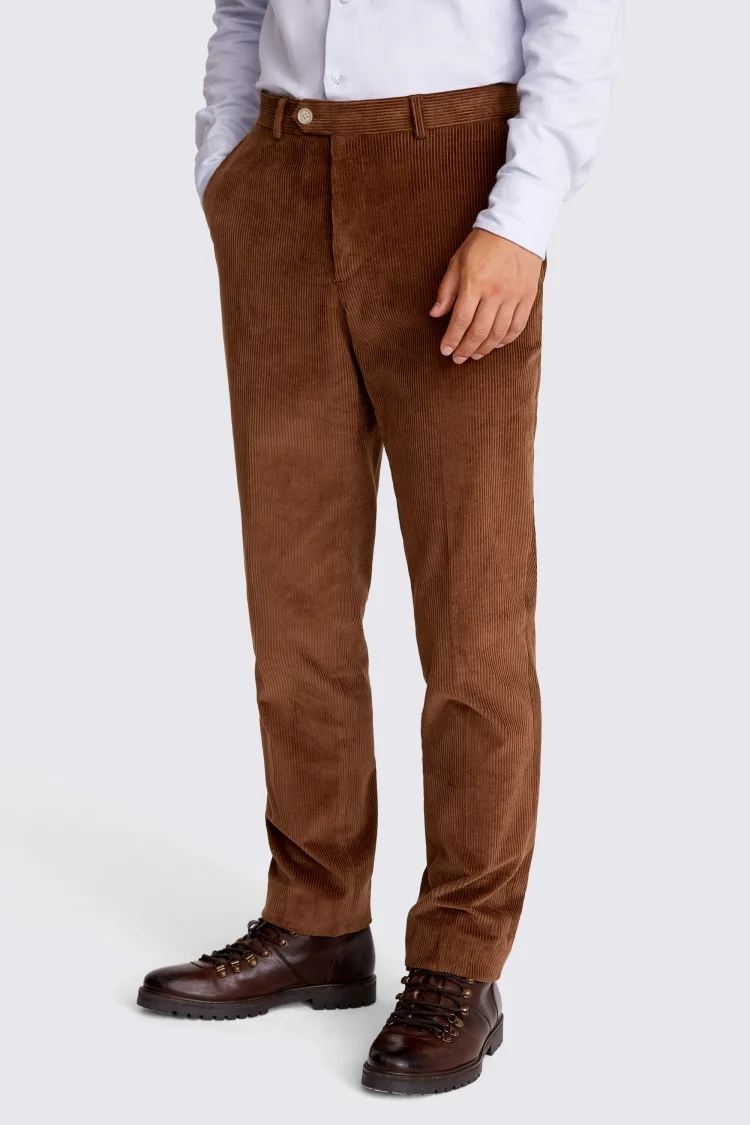 Tailored Fit Copper Corduroy Trousers Buy Online at Moss