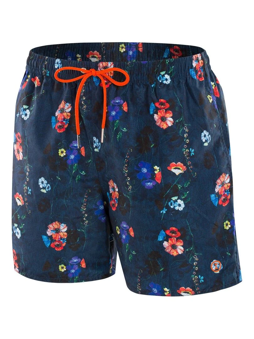Maillot de bain short imprimé fleuri Aruba   Bleu