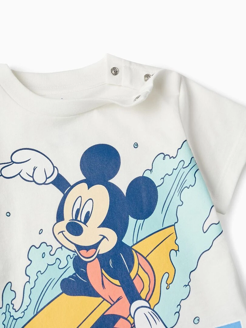 T Shirt + Short en coton pour bébé garçon 'Mickey'  LICENSE   Bleu foncé
