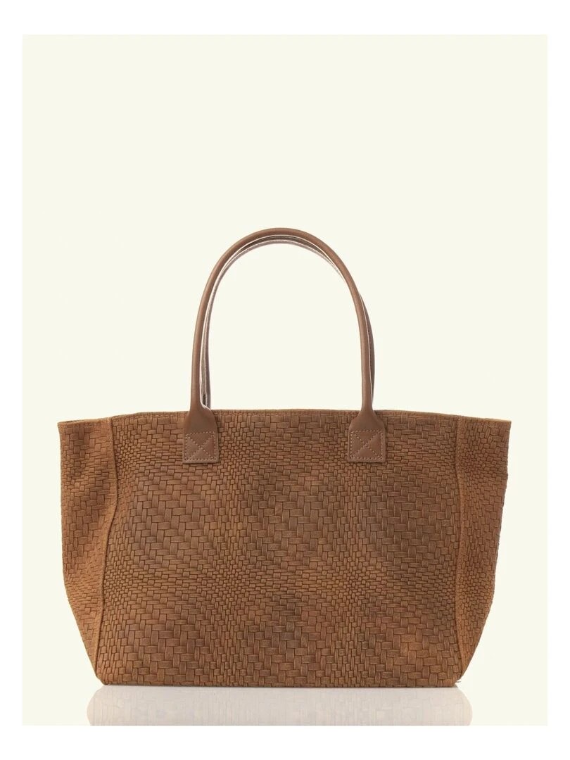 Sac cabas cuir tressé DL HELENE Marron caramel