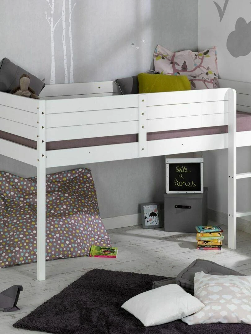 Lit mi hauteur Davon   AKITEN RETAIL   Blanc Blanc