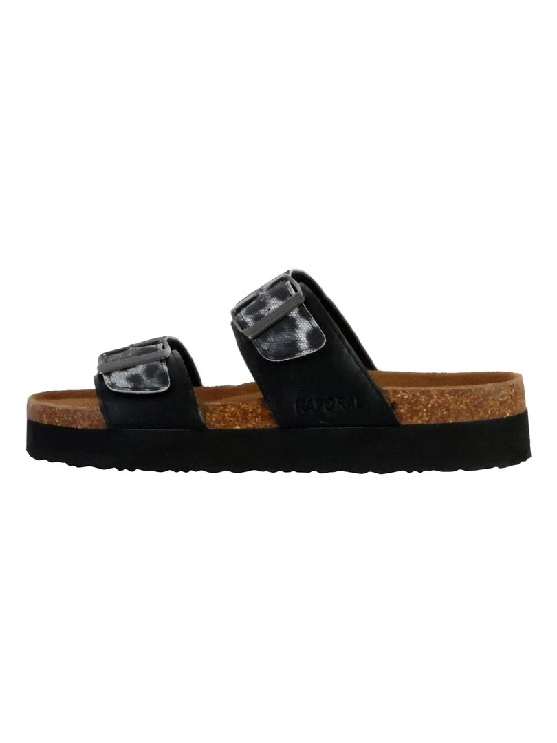 Mules Plate Cuir Solinea Noir