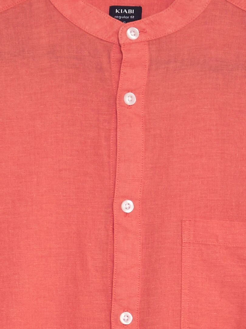 Chemise à col mao   Corail