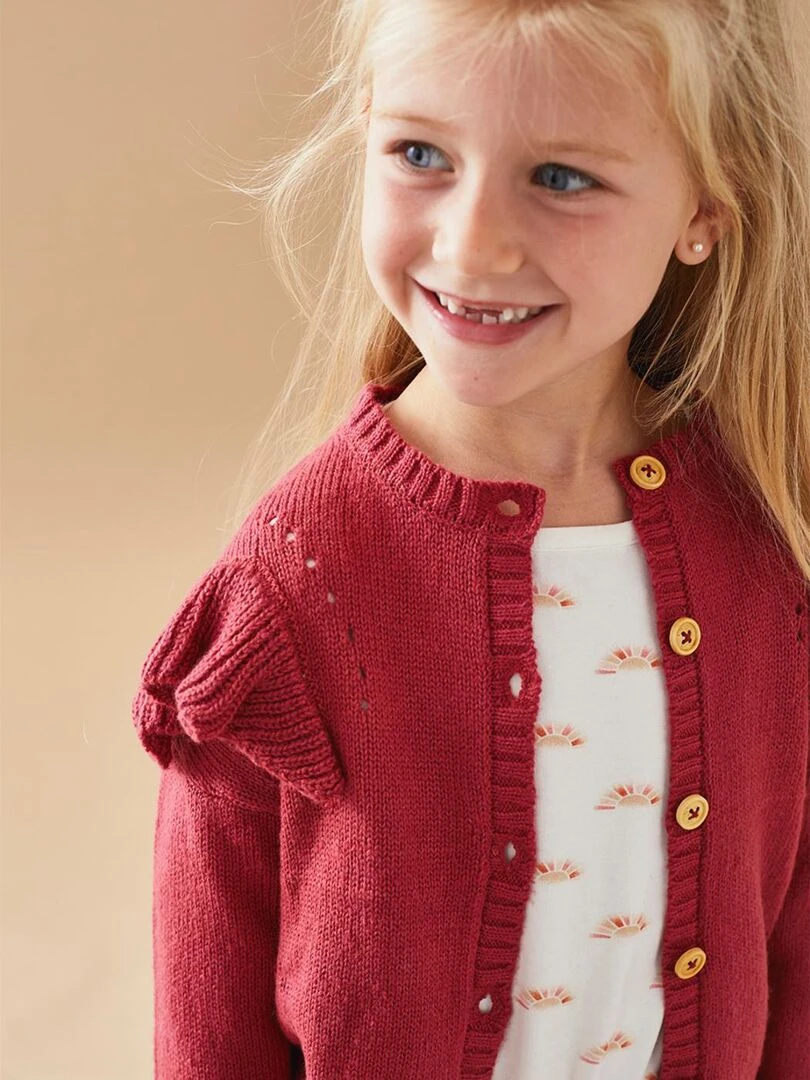 Cardigan tricot à volants    Noukie's   Rouge