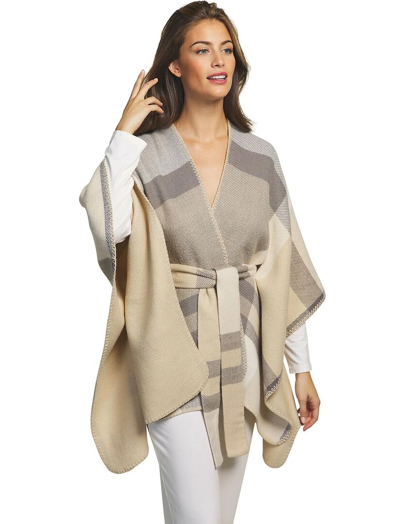 Poncho à ceinture Complementos Romantica Beige