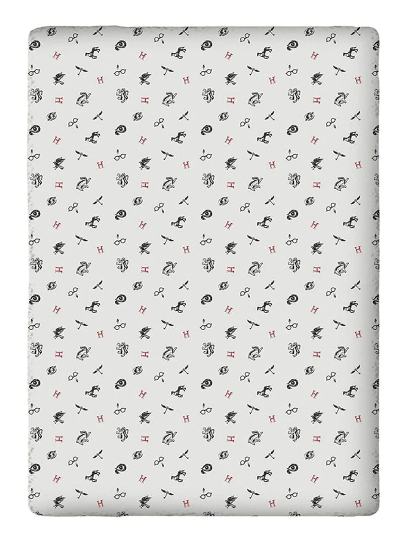 Drap Housse Double Poudlard Blanc Blanc